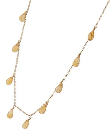 14kt Yellow gold Briolette Citrine necklace