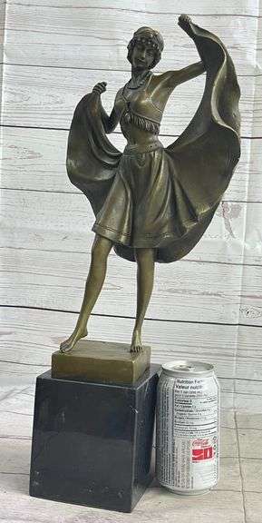 Arabian Girl With Lifting Skirt On Rug Bronze Sculpture