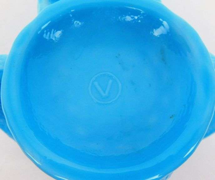 Blue Slag Glass Dog Toothpick or Match Holder