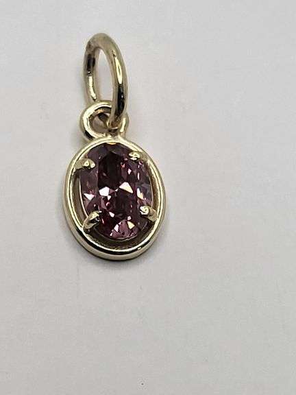Certified Yellow Gold Pink Lab Diamond Pendant