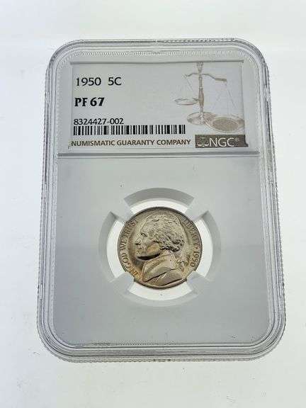 1950 Proof Jefferson Nickels, NGC PF67