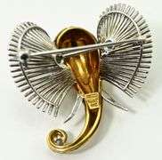 Art Nouveau-Inspired 18K Elephant Brooch