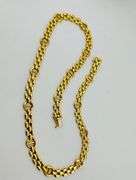 Italian 14KT Yellopw Gold Solid Panter Chain With H Shape Connector Links Chain