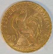 Simply lovely Gem BU 1912 French 20 Francs Gold 'Rooster'