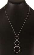 Roberto Coin 0.75ctw Diamond Triple Open Circle Drop Pendant Necklace in 18K