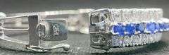 Huge! 9+ CTTW Sapphire & Diamond Bangle Bracelet in 14KT White Gold