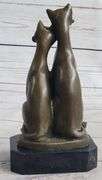 Two Cat Bronze Figurine