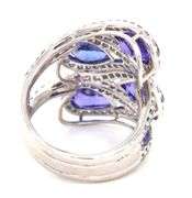 18kt White gold 10ctw Tanzanite and 2.85ctw diamond halo ring