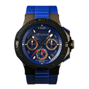 Denovo Swiss Made Men’s Watch, New in Box, 100m Water Resistance, Rubber Strap with an Extra Leather