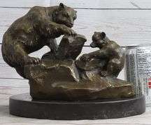Mother Bear and Cub Bronze Sculpture