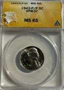 1942 P/P RPM 37 Silver War Nickel MS 65