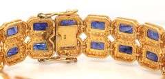 Enchanting Brand New European 29.74CTW Emerald-Cut Blue Sapphire & 4.50CTW Diamond Bracelet in 14K Y