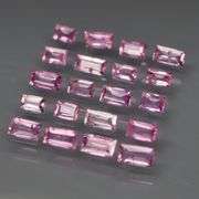 Baguette cut! 2.73ct set of Sapphires with candy pink hues!