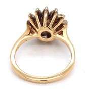 Estate 14K YG Swirl of Diamonds Cluster Ring