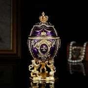 Hand Painted Purple Faberge Style Trinket Box