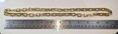 Huge Yellow Gold Plated Rolo Box  Chain Link Necklace