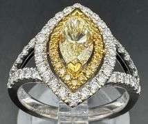 18K Two-Tone Gold Marquise Diamond Ring