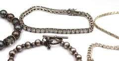 Group lot of 11 Vintage 925 sterling silver bracelets