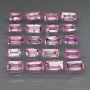 Baguette cut! 2.73ct set of Sapphires with candy pink hues!