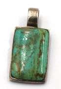 Vintage 925 sterling silver Malachite and turquoise pendants