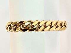 Sharp Gold Plate Monogramed Initial "A" Curb Link Bracelet