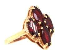 Tasteful 14k YG Marquie Garnet Cluster Ring