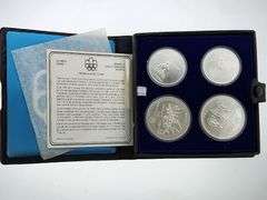1976 Canadian Olympics Sterling Silver 4 Coin Set