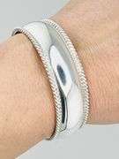 925 Sterling Silver Vintage Wide Polished Cuff Bracelet