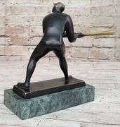 Mid Century Baseball Player Bronze Sculpture