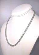 Sparkling White Gold Plated 60 Cttw CZ Tennis Necklace