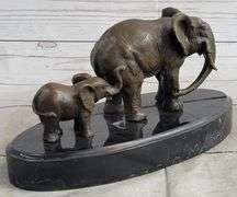 Mother and Child African Elephant Bronze Sculpture