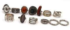 Big group lot of Vintage 925 sterling silver rings
