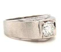 14kt White gold 1ct round brilliant cut diamond ring