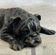 Sweet Little Bulldog Bronze Sculpture