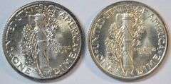 Gem BU 1935-P & 1936-P Mercury Dimes. FSB