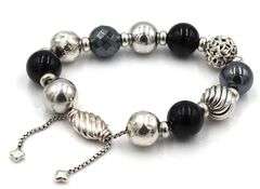 David Yurman Elements black onyx and Hematite bead bracelet