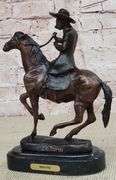 Horse and Cowboy Bronze Sculpture