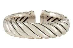 David Yurman Sculpted Waverly Cuff Bracelet in Sterling and Stainless Steel
