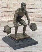 Power Weightlifters Sport Memorabilia Bronze Figure