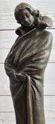 Young Woman with Long Jacket Bronze Sculpture