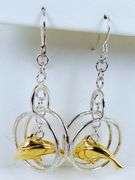 Sterling Dangly Hoops & Dolphins Earrings