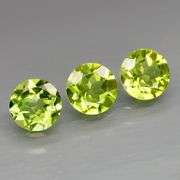 3.76 carat set of 3 untreated Peridot solitaires! Untreated!