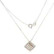 18kt White gold 0.50ctw princess cut Invisible set diamond pendant on chain