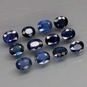 Richly colored! Heavy! 4.77ct navy blue Sapphire set -Heated only!