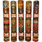 Lot of 5 Hand Carved Polynesian Tiki Masks