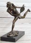 Female Tennis Player Bronze Satue