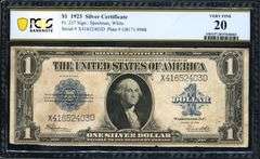 1923 $1 Silver Certificate Fr. 237 Speelman White PCGS Very Fine 20