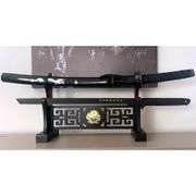 Black Wood Dragon Sword Display Stand