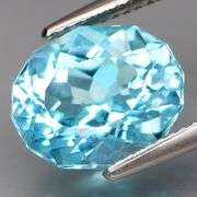 Fancy cut! Eye clean! 5.86ct 12x10mm vivid Swiss blue Topaz!