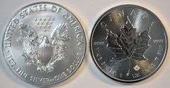 Superb Gem BU $1 American Silver Eagle & $5 Canadian Maple Leaf from 2019